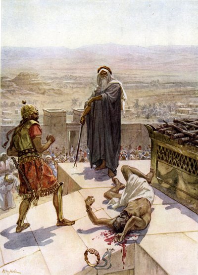 Samuel zabíjí Agaga v Gilgalu - Bible od William Brassey Hole