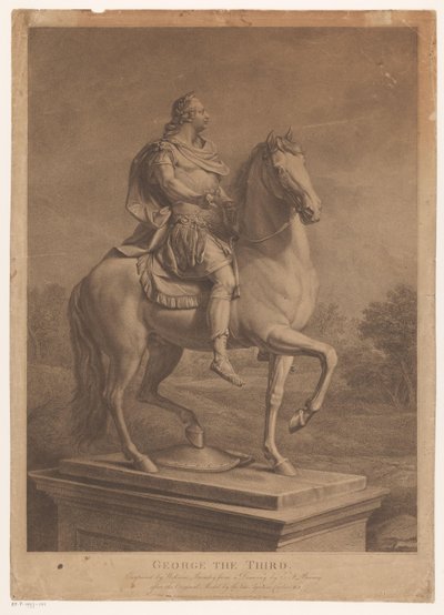Jezdecký portrét Jiřího III., anglického krále George Třetí (název na objektu) od William Bromley (I)