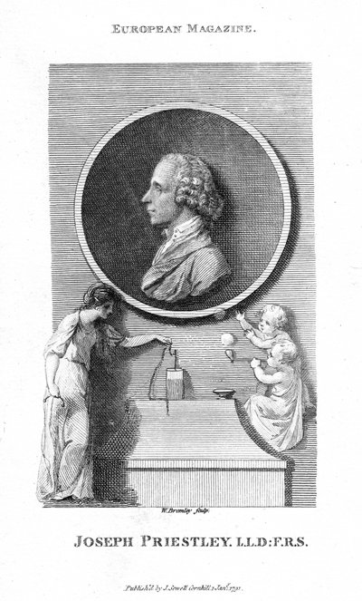 Joseph Priestley, anglický chemik a presbyteriánský ministr, 1791 od William Bromley