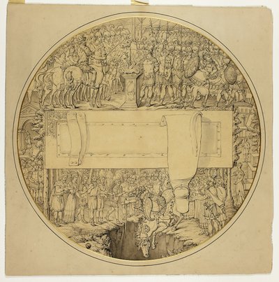 Slavnostní štít s římskou bitevní scénou od William Burgess