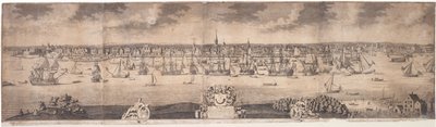 Jižní vyhlídka Ye vzkvétající město New York v provincii New York v Americe, vyryto Johnem Harrisem, 1717-18 od William Burgis