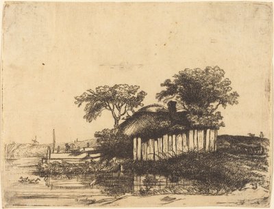 Chata s bílým olemováním od William Byron after Rembrandt van Rijn