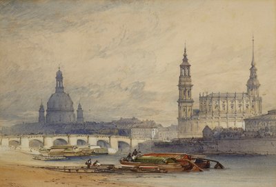 Drážďany od řeky Labe, 1853 od William Callow