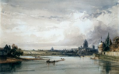 Paříž při pohledu z dálky, c1835-1900 od William Callow