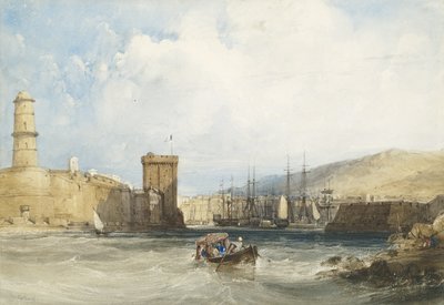 Vjezd do přístavu Marseille, c.1838 od William Callow