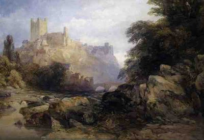 The Town and Castle from the River, c.1860 (akvarel na papíře) od William Callow