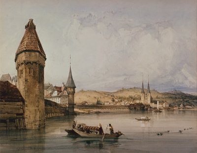 Město Lucern, na jezeře Quatre Cantons od William Callow