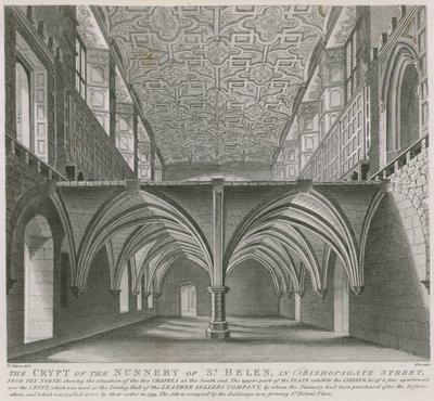 Krypta kláštera St Helen v Bishopsgate Street, Londýn od William Capon
