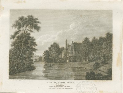 Burton-upon-Trent - Manor House: rytina, nd [c 1812] (tisk) od William Carter
