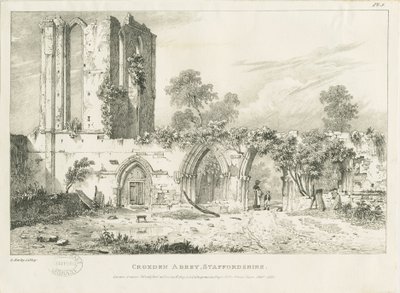 Croxden Abbey: kaiverrus, nd [1821] (painettu) od William Carter
