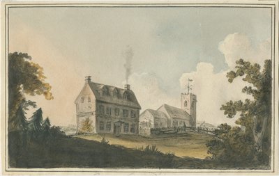 Edingale Church: malba akvarelem a [c 1790] od William Carter