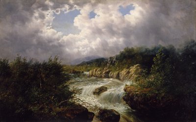The Falls of Tamahaka, Cherokee County, North Carolina, cca 1860-70 (olej na plátně) od William Charles Anthony Frerichs