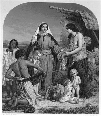 The Alms-Deeds of Dorcas, rytina H. Bourne (rytina) od William Charles Thomas (after) Dobson