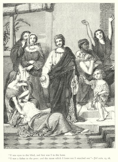 Jobovy dny prosperity (rytina) od William Charles Thomas (after) Dobson