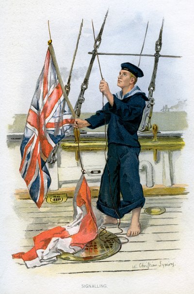 Royal Navy námořní signalizace, c1890-c1893 od William Christian Symons