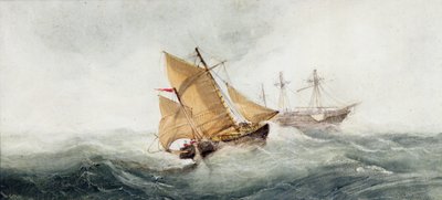 Approaching the Wreck, 1837 (wc und kvaš na papíře) od Clarkson Frederick Stanfield