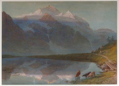 Horská scéna - Jungfrau (akvarel) od William Collingwood