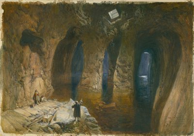 Bahr el Khabeer neboli Velká mořská cisterna pod Šalamounovým chrámem, 1870 (čb a tužka na papíře) od William Crimea Simpson