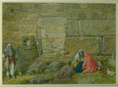 Postavený vchod ve východní zdi Haram, poblíž Golden Gate, 1872 (wc a tužka na papíře) od William Crimea Simpson