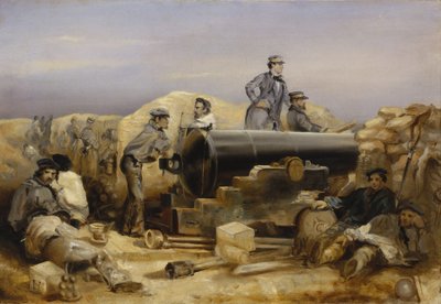 Krymská válka (1853-1856): Dělostřelecká baterie "Diamond" při obléhání Sevastopolu, 15. prosince 1853 od William 