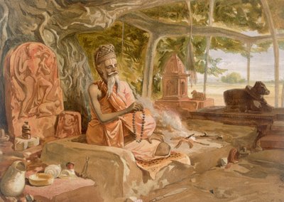 Hinduistický fakír, z knihy "India Ancient and Modern", 1867 od William Crimea Simpson