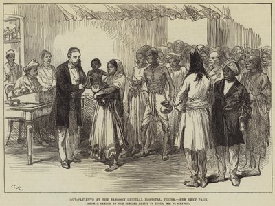 Ambulantní pacienti v Sassoon General Hospital, Poona od William Crimea Simpson