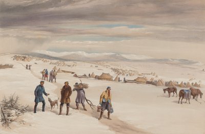 Tábor druhé divize při pohledu na východ. ledna 1855 od William Crimea Simpson