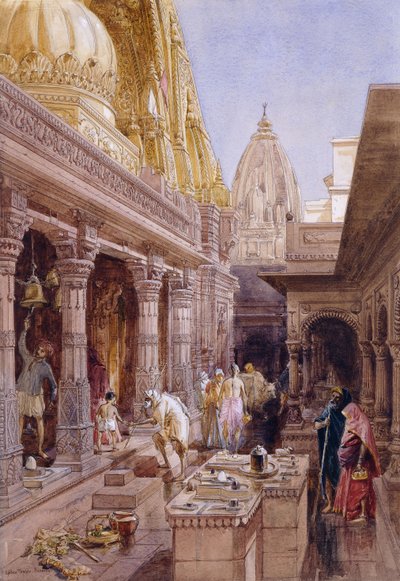 Zlatý chrám, Benares, 1862 od William Crimea Simpson