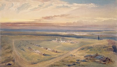 Hroby na Cathcartově kopci, deska z knihy "The Seat of War in the East", vyd. Paul und Dominic Colnaghi und Co., 1856. od William Crimea Simpson