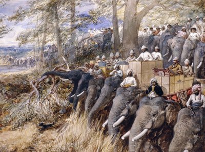 Princ z Walesu v Terai porazil džungli se sirem Jungem Bahadur Rana, 1876 od William Crimea Simpson