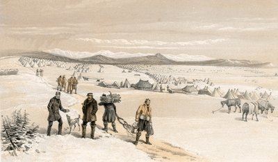 Tábor 2. divize, při pohledu na východ, leden 1855 od William Crimea Simpson