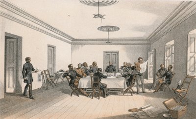Interiér hlavního sídla lorda Raglana, válečná rada od William Crimea Simpson