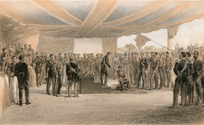 Investitura řádu Bath na velitelství britské armády před Sebastopolem od William Crimea Simpson