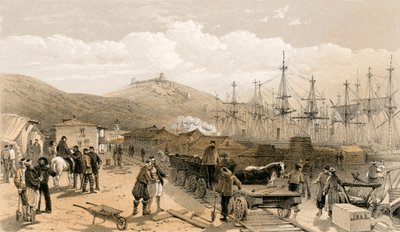 Železnice v Balaklavě, při pohledu na jih od William Crimea Simpson
