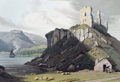Hrad Aros, Isle of Mull, Skotsko, 1818 od William Daniell