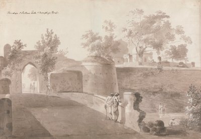 Most a brána Patna a pevnost Monghyr od William Daniell