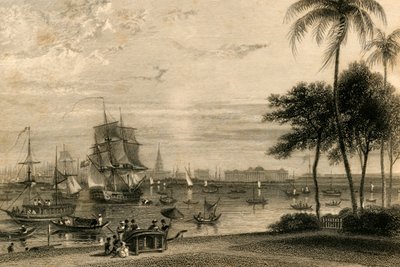 Kalkata, z dosahu zahradního domu, 1835. od William Daniell