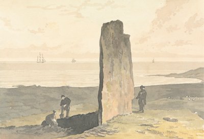 Druidical Stone v Strather, poblíž Barvas, Isle of Lewis od William Daniell