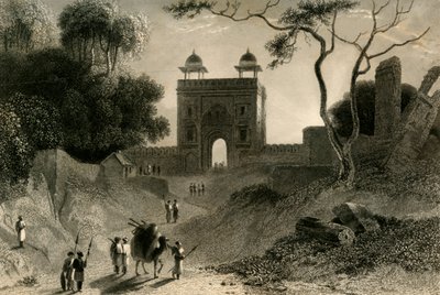 Brána Agra, Chauter Serai, 1835. od William Daniell