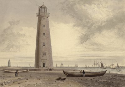 Majáky Orford Ness, Suffolk (akvatinta) od William Daniell
