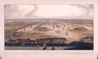 West India Docks, Poplar, Londýn, 1802 od William Daniell