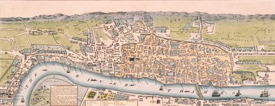 Mapa Londýna, c1563 od William Darton