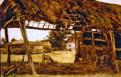 Old Farm Shed (olej na palubě) od William Davis