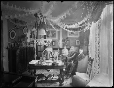Interiér rezidence manželů William Mill Butler, vyzdobený vánočně, 4. ledna 1917 od William Davis Hassler