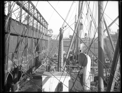 R.M.S. Carpathia nakládka na Pier 54 N.R., 1912 od William Davis Hassler
