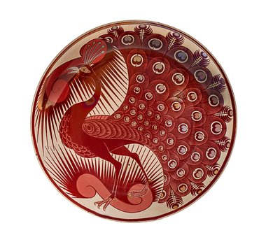 Red Luster Peacock Talíř od William de Morgan