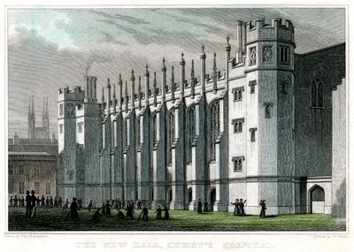 The New Hall, Christs Hospital, Londýn, 1828. od William Deeble
