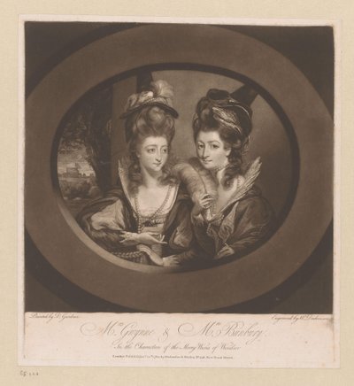 Portrét Mary Gwyn a Catherine Bunbury Paní Gwynne a paní Bunbury, / v postavách Veselé paničky z Windsoru (název na předmětu) od William Dickinson