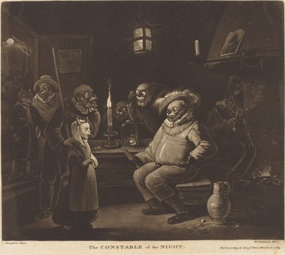 Konstábl noci od William Dickinson after Egbert van Heemskerck