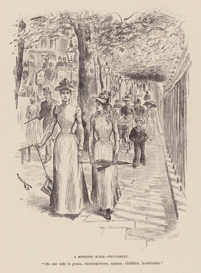 Ranní procházka, Piccadilly (rytina) od William Douglas Almond